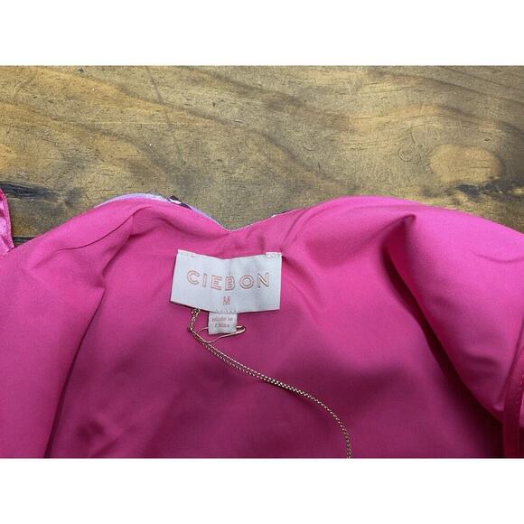 Ciebon Alora Dress | Sparkling Pink & Purple | Satin Bow Detail | Size Medium - Picture 8 of 13
